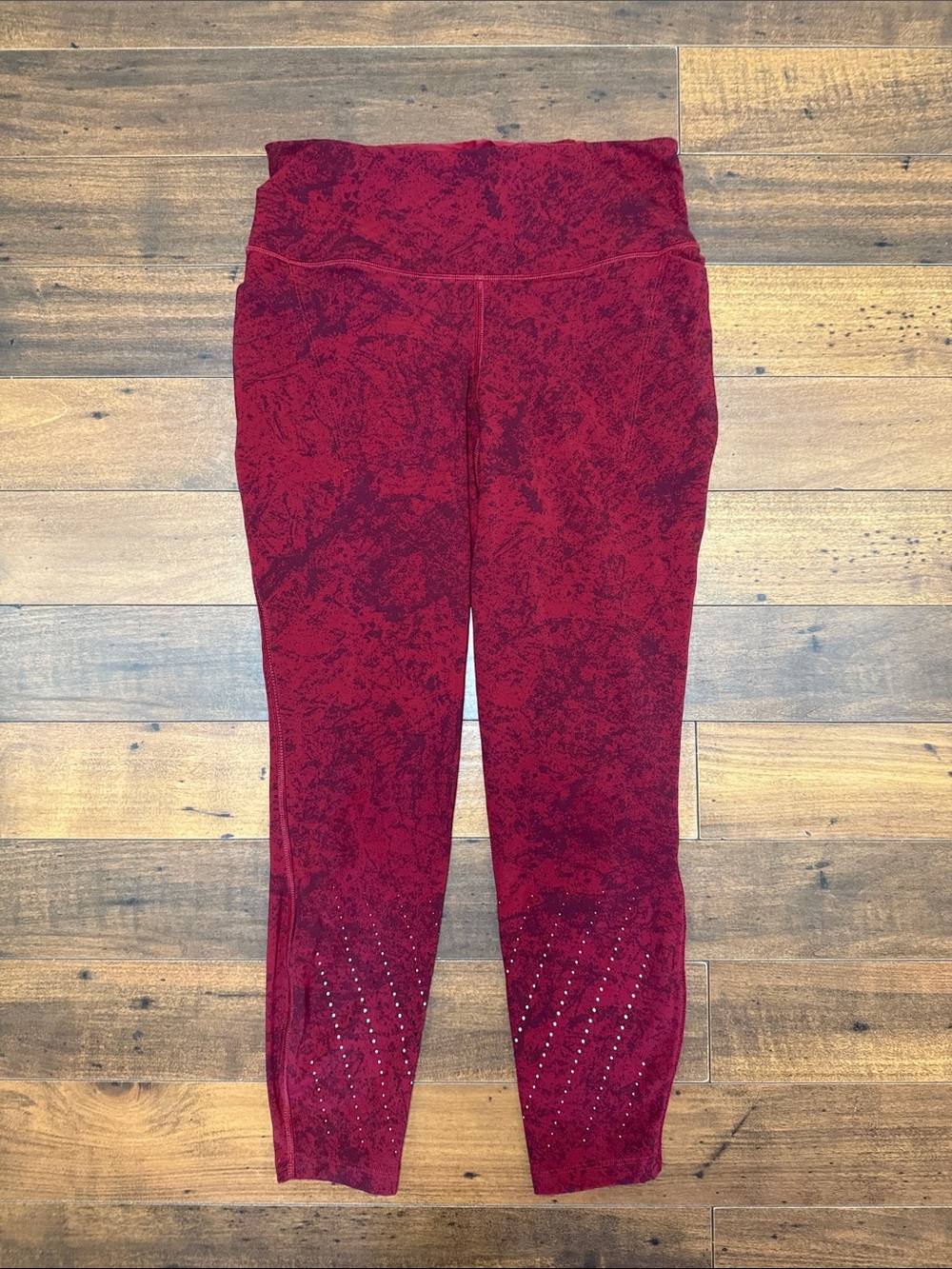 Under Armour Burgundy Red Patterned Girls' Leggings